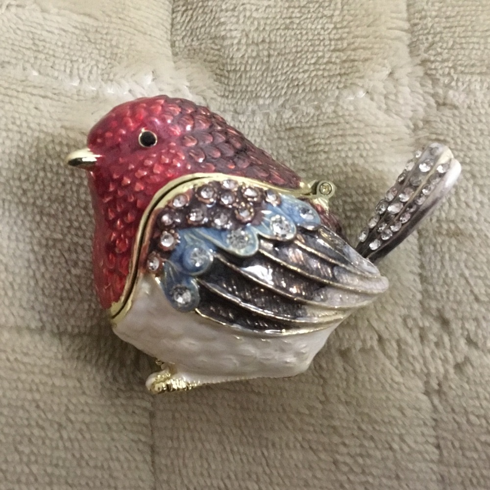 North American Finch Trinket Handcrafted Nautical Keepsake Trinket Storage Box
